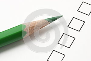 Blank Survey Check Box with GreenPencil