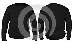 Black sweater long sleeved shirt mockup template photo