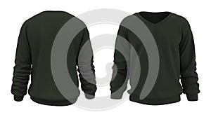 Blank sweatshirt mock up template in front, and back views, isolated on white, 3d illustration