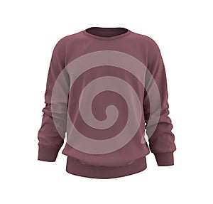 Blank sweatshirt mock up template in front, and back views, isolated on white, 3d illustration