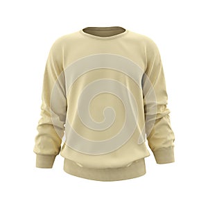 Blank sweatshirt mock up template in front, and back views, isolated on white, 3d illustration