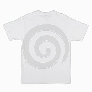 Blank t-shirt color white template back view isolated on white background.