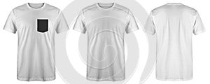 Blank t shirt white color isolated on white background, ready for mock up template