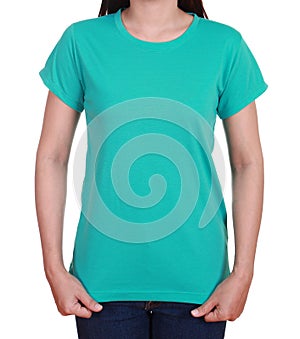 Blank t-shirt on woman