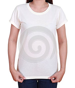 Blank t-shirt on woman photo