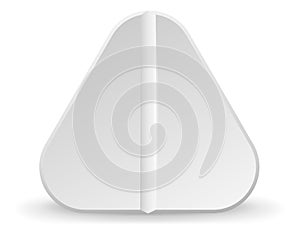 Blank tablet triangle shape. White medical drug photo