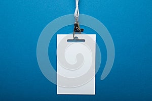 Blank tag id with lanyard. Name tag is blank for your text. Mockup
