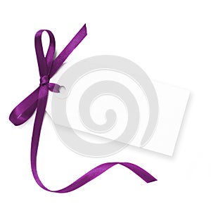 Blank Tag with Purple Ribbon