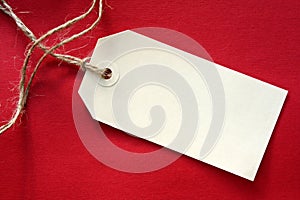 Blank Tag on Red