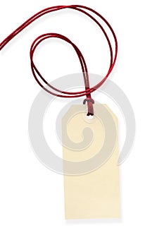 Blank Tag with Red Cord