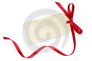 Blank Tag with Red Ribbon