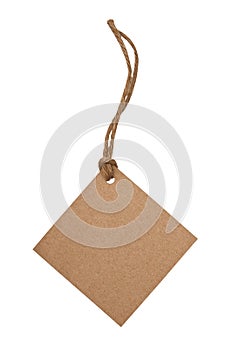 Blank tag tied with brown string