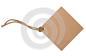 Blank tag tied with brown string