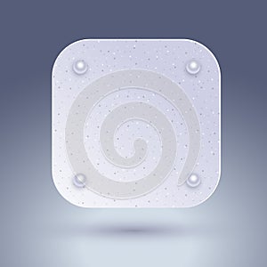 Blank technology icon button blank template with realistic shadow and light background for internet sites, web user
