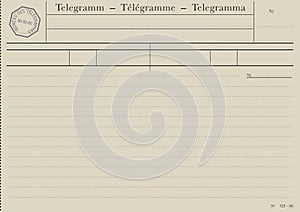 Blank telegram form.