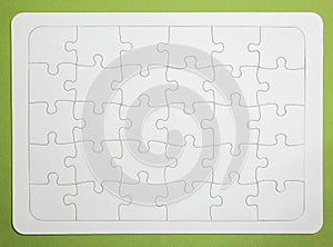 Blank template of the actual puzzle with cutting patterns, landscape orientation. The pieces are easy to separate. to integrate