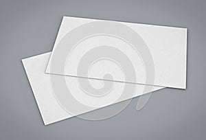 Blank template Business Cards on gray background. 3D rendering.