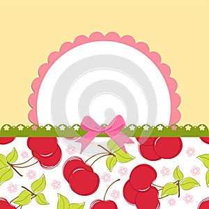 Blank template for cherry greetings card