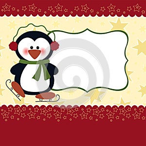 Blank template for Christmas greetings card