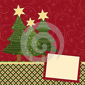 Blank template for Christmas greetings card