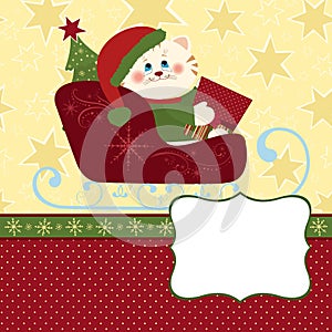 Blank template for Christmas greetings card