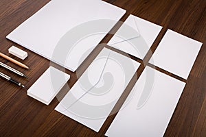 Blank Template. Consist of Business cards, letterhead a4, pen, e
