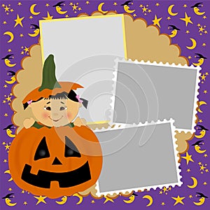 Blank template for Halloween photo frame