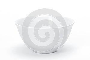 Blank template porcelain tableware for your design, white ceramic bowl for soup white background