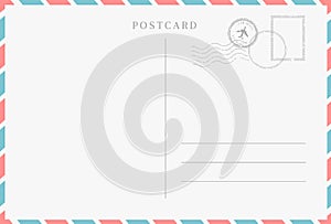 Blank template of a travel postcard