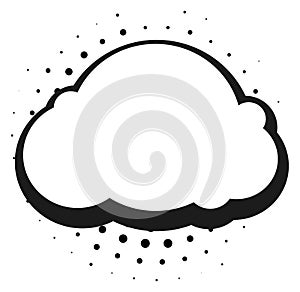 Blank text cloud. Comic bubble template with shadow effect