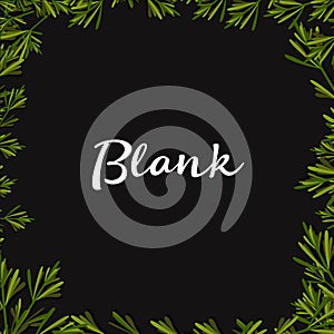 Blank text vector background with Herbs. Flat elements.