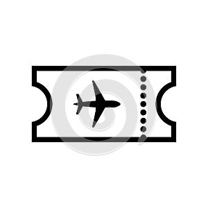 The blank ticket plane icon. Travel symbol.