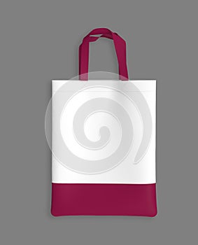 Blank tote bag mock up design on white. 3d rendering, 3d illustration