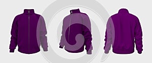 Blank tracksuit jacket mockup, 3d illustration, 3d rendering