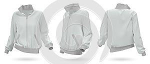 Blank tracksuit jacket mockup, 3d illustration, 3d rendering photo