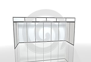 Blank trade show booth for designers 3D rendering