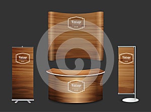 Blank trade show booth exhibition stand design mock up