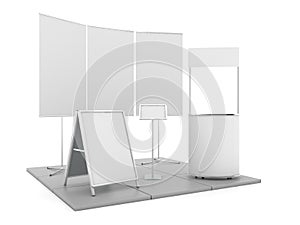 Blank trade show booth mock up. 3D rendering