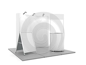 Blank trade show booth mock up. 3D rendering