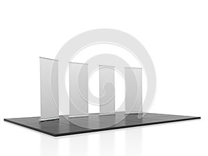 Blank trade show booth mock-up. 3D render