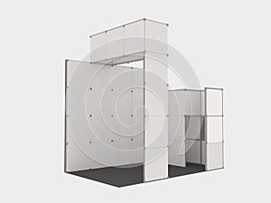 Blank trade show booth mock-up. 3D render