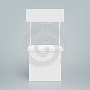 blank trade show booth. Round promo stand