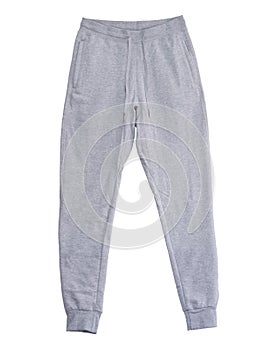 Blank training jogger pants color grey front view