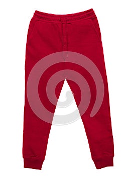 Blank training jogger pants color red front view