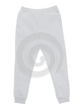 Blank training jogger pants color white front view