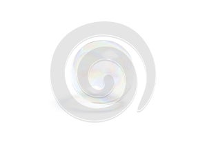 Blank transparent soap bubble mockup, isolated on white