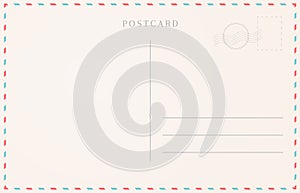 Blank travel card illustration. Postcard border template