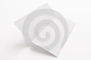 Blank tri fold brochure isolated on white