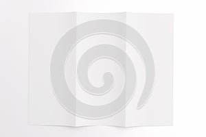 Blank tri fold brochure isolated on white