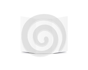 Blank Trifold Paper Leaflet mockup vector on white background. M